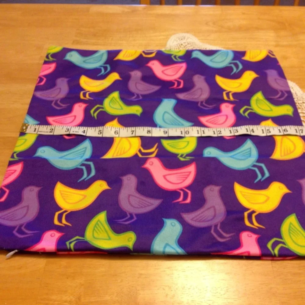 Colorful birdies on accent pillow cover
